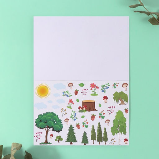 Наклейки в книжке «Окружай-ка», 3 фона, 20.7×14.2 см