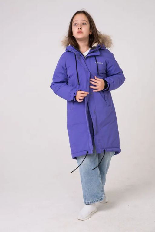 Парка зимняя подростковая для девочки синего цвета 9342S - Valianly фото 22