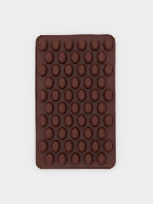 Форма для мармелада Доляна Кофейные бобы, силикон, 18.5?11?1 см, 55 ячеек (1.6?1.2 см), коричневая  фото 2