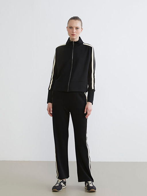 Dik Yaka Kad?n Fermuarl? Sweatshirt