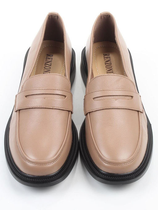 03-DYL123-2 DK. BEIGE Лоферы женские (натуральная кожа)