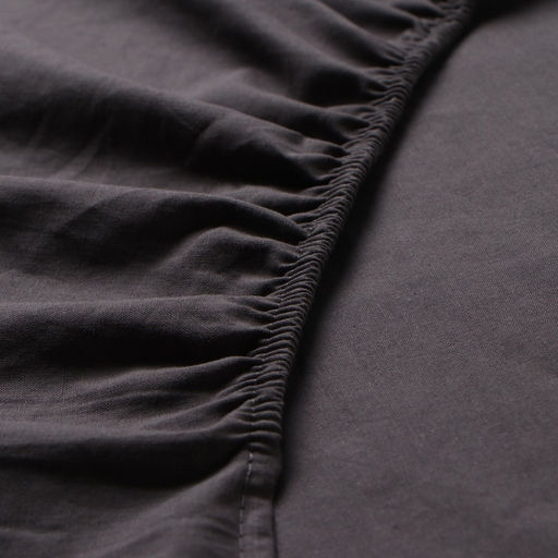 Простыня Этель 160*200*25 см, цв. темно-серый, жатый хлопок, 140 гр/м2, 100% хлопок  фото 2