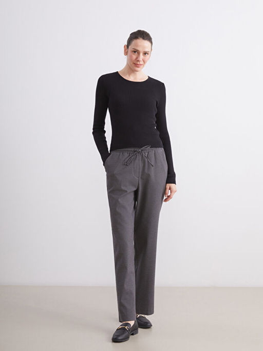 Beli Lastikli Desenli Kad?n Pantolon