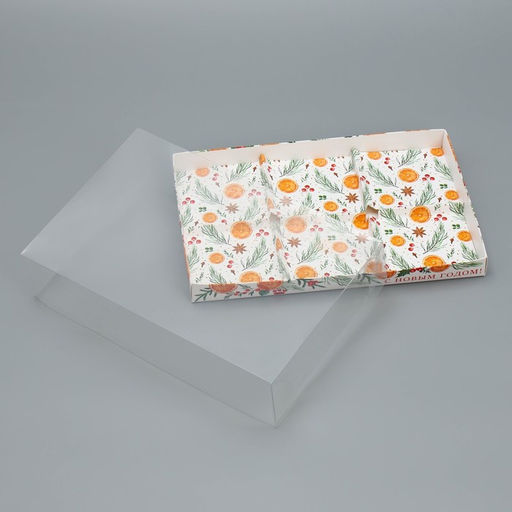 Цена за 5 шт. Коробка для муссовых пирожных «С Новым годом», 27×17.5×6.5 см