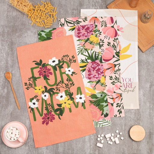 Набор кухонных полотенец Доляна Spring mood 35х60см-4шт, 100% хлопок  фото 2