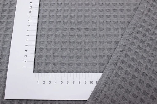 Вафельное премиум-полотно Бохо цв.серый с зеленым оттенком, ш.1.72м, хлопок-100%, 230гр/м.кв - Купава фото 3