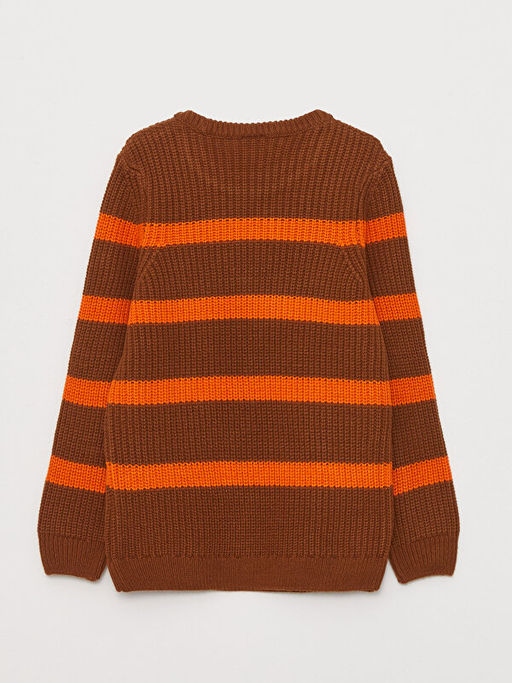 Bisiklet Yaka ?izgili Uzun Kollu Erkek ?ocuk Triko Kazak - Waikiki фото 2