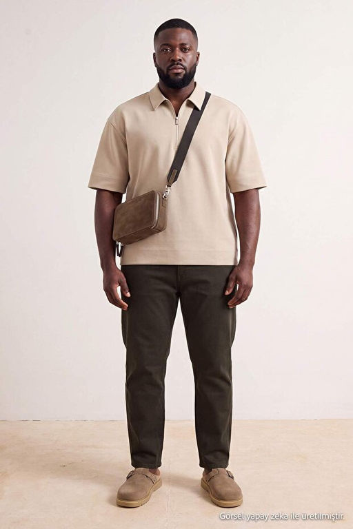 B_y_k Beden Haki Regular Fit Esnek Kuma_ Pantolon TMNSS26AR00005 - Trendyolmilla фото 2