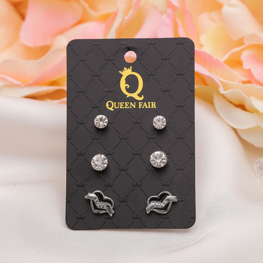 Пусеты 3 пары Сердце ангел, цвет МИКС - Queen fair фото 6