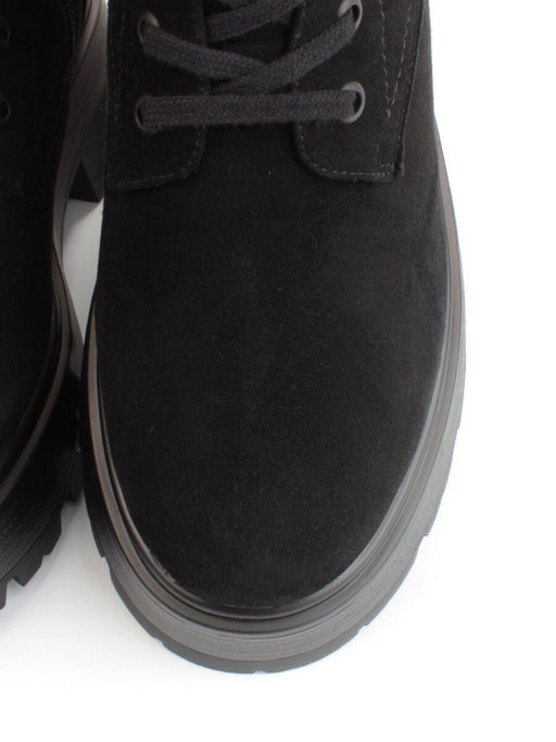 04-M3-1376 BLACK Ботинки зимние женские (натуральная замша, натуральный мех)