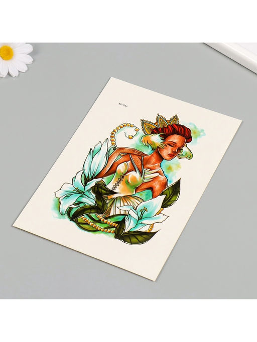 Цена за 2 шт. Переводная тату на тело цветная Принцесса Лилий, 26.1?14.6 см