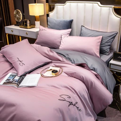 КПБ Mency однотонный с вышивкой MENO017 1.5 спальный