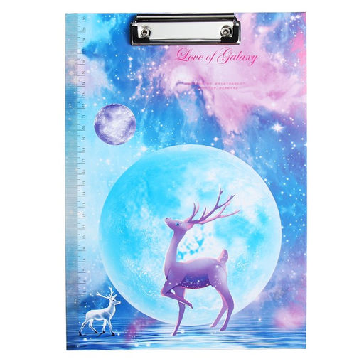 Планшет с прижимом формат А4 картон "Космос", МИКС