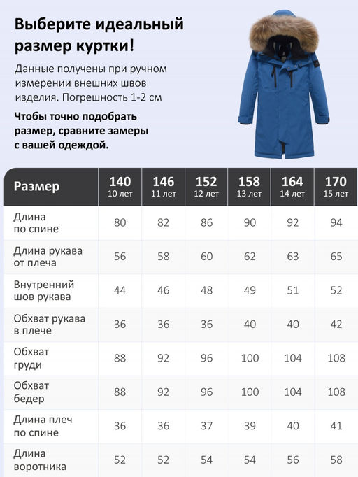 Парка зимняя подростковая для мальчика с капюшоном и мехом синего цвета 9537S - Valianly фото 24