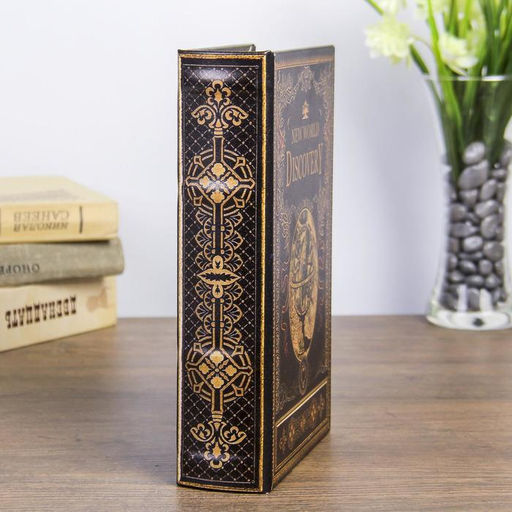 Шкатулка книга - сейф «Открытие нового мира», дерево, искусственная кожа, 21×13×5 см