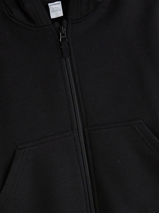 Kap??onlu Erkek ?ocuk Kal?n Fermuarl? Sweatshirt