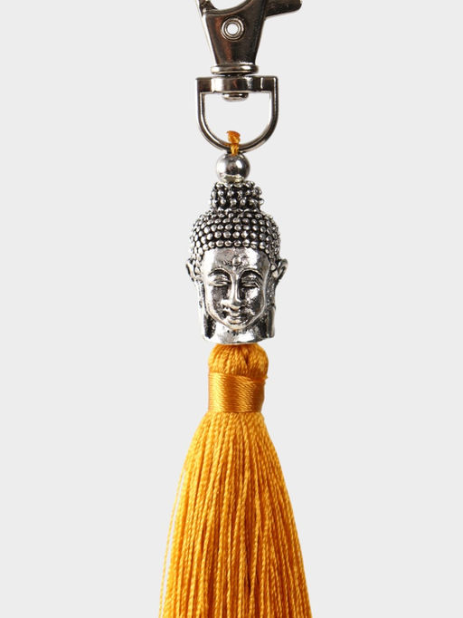 Брелок-кисточка «Будда», 17 см, золотистый, серебристый