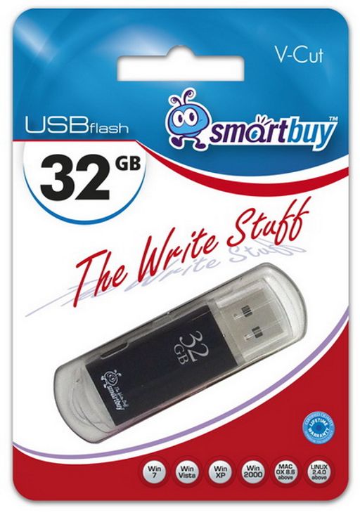 Флеш-накопитель 32Гб "Smartbuy V-Cut" Black