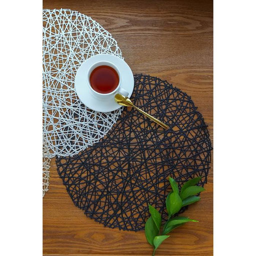 Набор салфеток сервировочных на стол Доляна Паутинка, d=38 см, 4 шт, цвет чёрный  фото 16