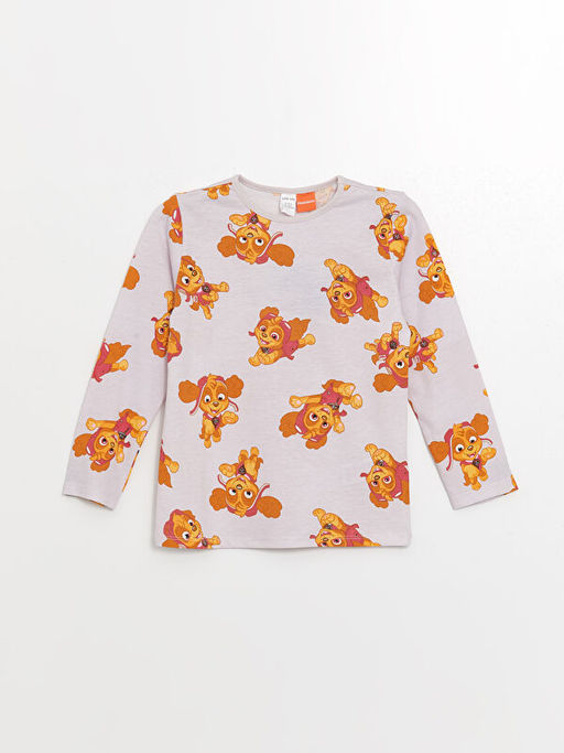 Bisiklet Yaka Uzun Kollu Paw Patrol Bask?l? K?z Bebek Pijama ?st?