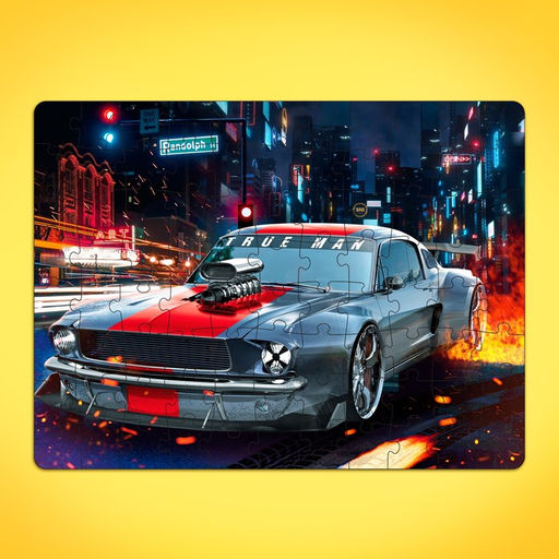 Пазлы светящиеся «Ночные гонки», 88 деталей