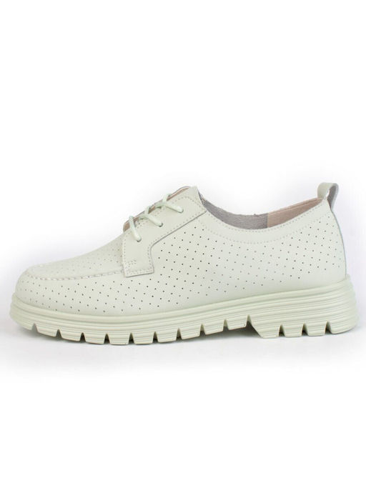 03-PDD161-3 LT. GREEN Полуботинки женские (натуральная кожа)