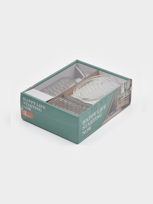 Набор для ванной «Перелив», 3 предмета, дозатор для мыла, стакан, мыльница