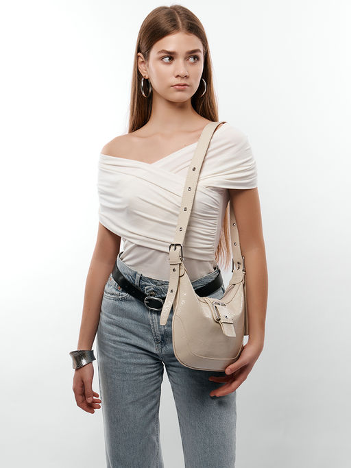 LACCOMA сумка Q3361-молочный натуральная кожа фото 7