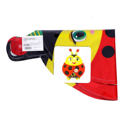 Цена за 4 шт. Воздушный шар фольгированный 13" «Божья коровка с цветком», фигура, для палочки