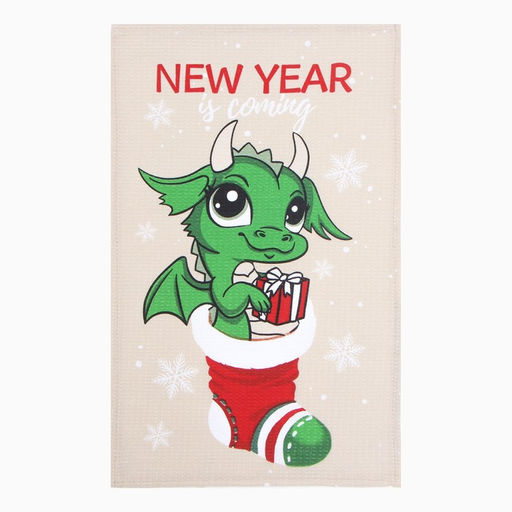 Полотенце Доляна Дракоша в носочке 28х46 см, 100% хл, вафля 160 г/м2  фото 2