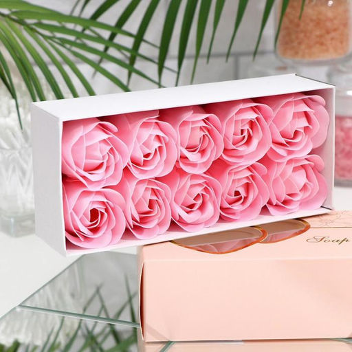 Мыльные розы, розовые, набор 10 шт. - SB BEAUTY фото 3