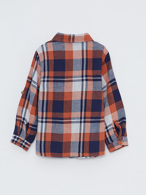 Uzun Kollu Ekose Desenli Pamuklu Erkek Bebek G?mlek - Waikiki фото 2