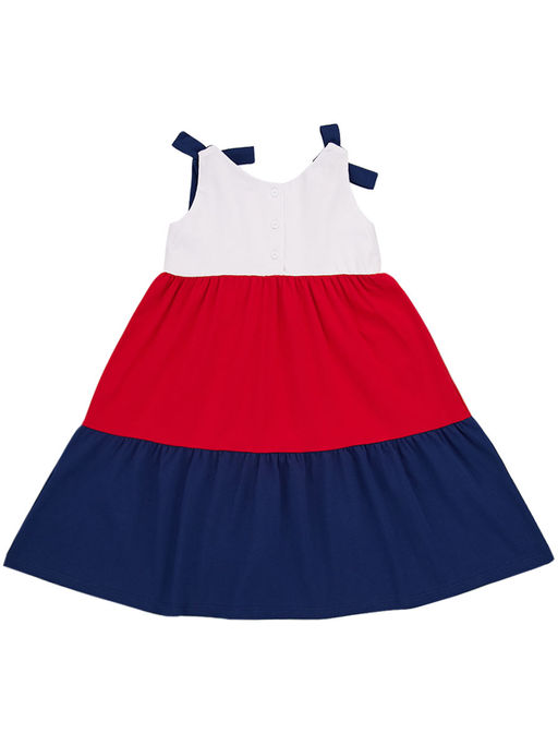 Платье сарафан триколор UD 7595 белый/бирюза/синий - Mini maxi фото 9