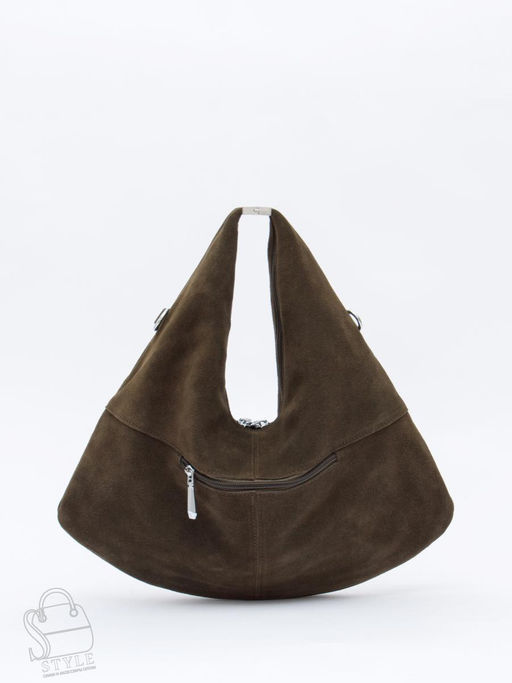 Сумка женская кожаная 5727P gray a green Polina&Eiterou