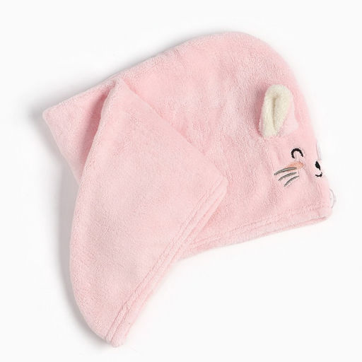 Полотенце-чалма для сушки волос Этель «Милашка» цвет розовый, 65×25 см, 100% п/э