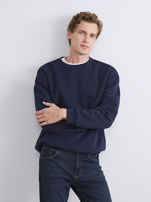 Bisiklet Yaka Erkek Sweatshirt