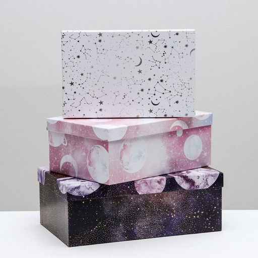 Набор подарочных коробок 10 в 1 Космос, 12 7 4 - 32.5 20 12.5 см - Дарите счастье фото 2