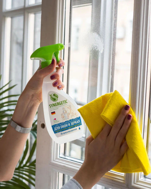 2 шт; Средство для мытья стекол и зеркал SYNERGETIC, 2*500мл