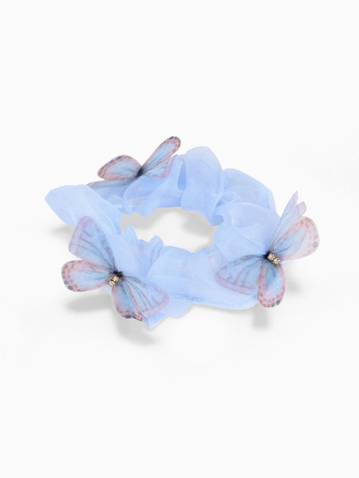 Цена за 2 шт. Резинка для волос «Бабочки» голубая, Холодное сердце