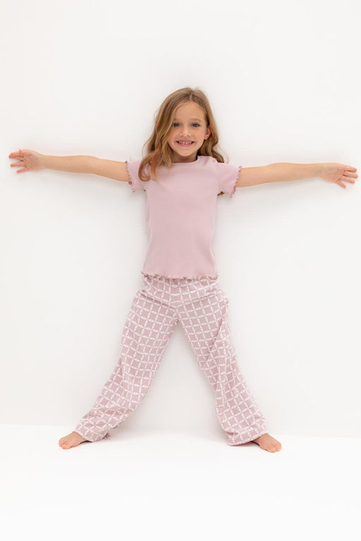 К 1636/розовый лед,морская клетка пижама для дев
