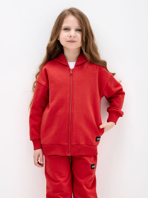 Красная толстовка для девочки - Kogankids фото 12