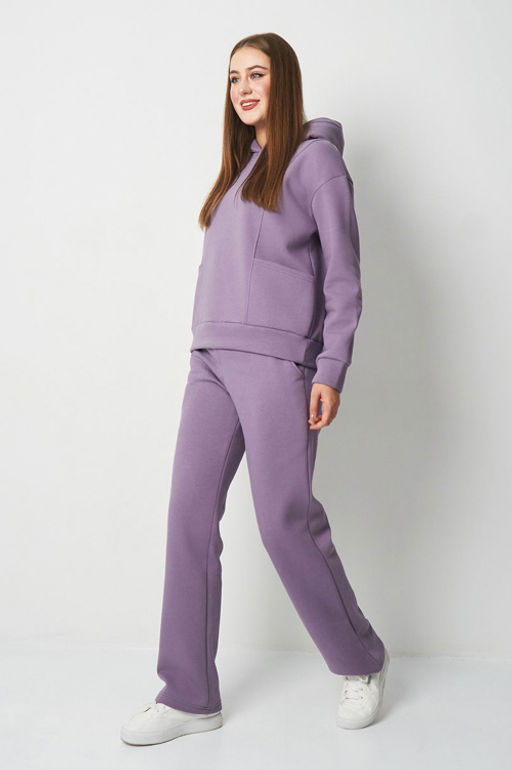 Арт.2901 Костюм женский с начесом 44-52 (5 шт) Цвет:верх- лила, низ- лила - Калинка фото 13