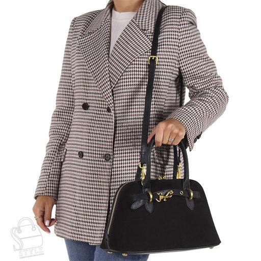 Сумка женская кожаная 6126QAA black Polina&Eiterou  в Новосибирске