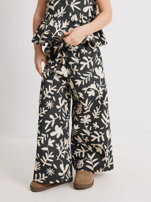 ACOOLA / Брюки детские для девочек Hesat2_pn черный принт