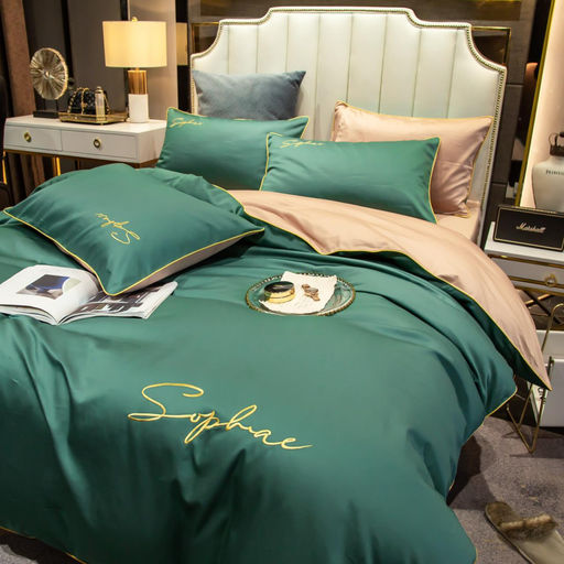 КПБ Mency однотонный с вышивкой MENO018 Семейный