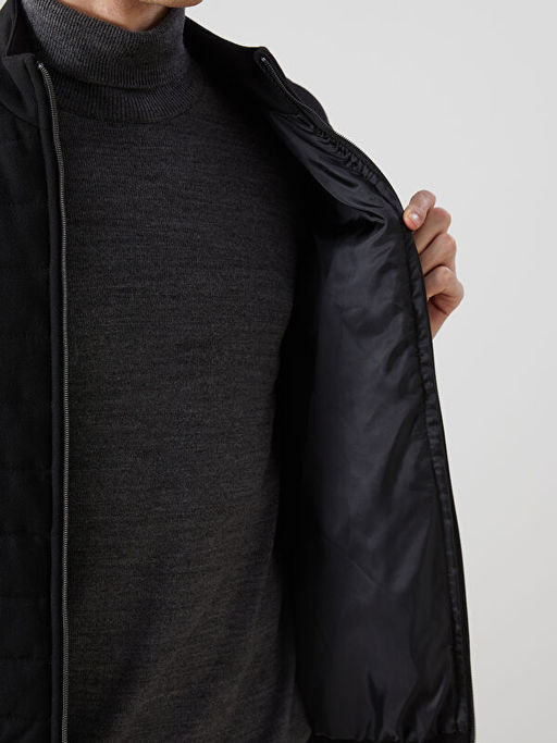 Slim Fit Dik Yaka Erkek Mont