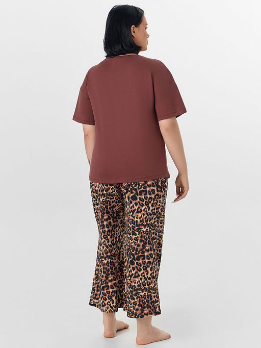 Комплект домашний женский коричневый с леопардовым принтом - Mark formelle фото 2