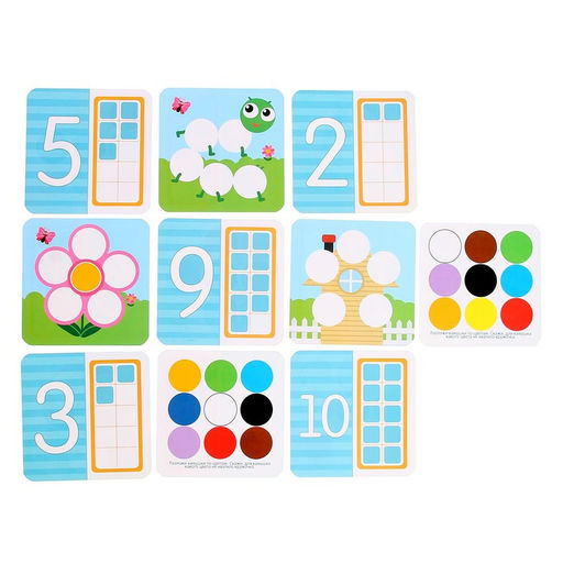 Развивающий набор Цветная роса, 30 камешков, полянка, по методике Монтессори, 3+ - Iq-zabiaka фото 6