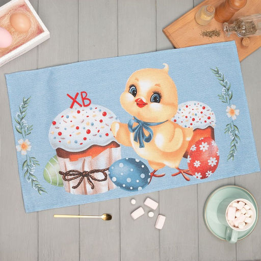 Цена за 2 шт. Полотенце «Доляна. Цыплёнок и куличи», 35×60 см, 100% хл, рогожка 164 г/м²