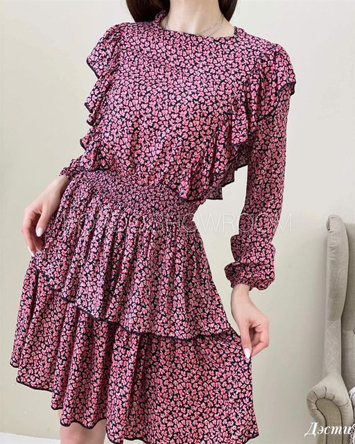 Платье Дэсти (бордовый) Турция - Nadi bordo фото 9